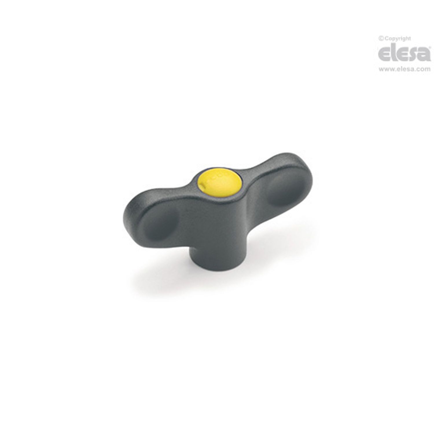 ELESA EWN Wing nuts Technopolymer Brass boss threaded hole with cap EWN.55 B-M8-