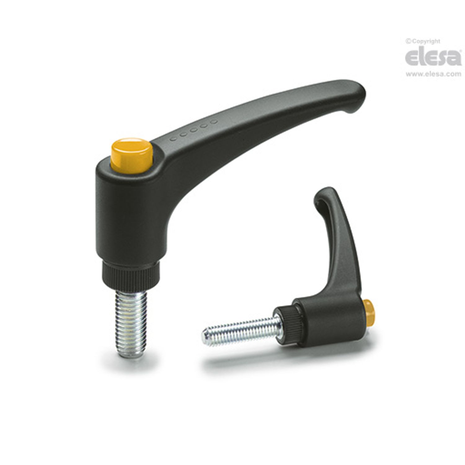 ELESA ERX Adjustable handles Technopolymer Zinc-plated steel threaded stud ERX.1