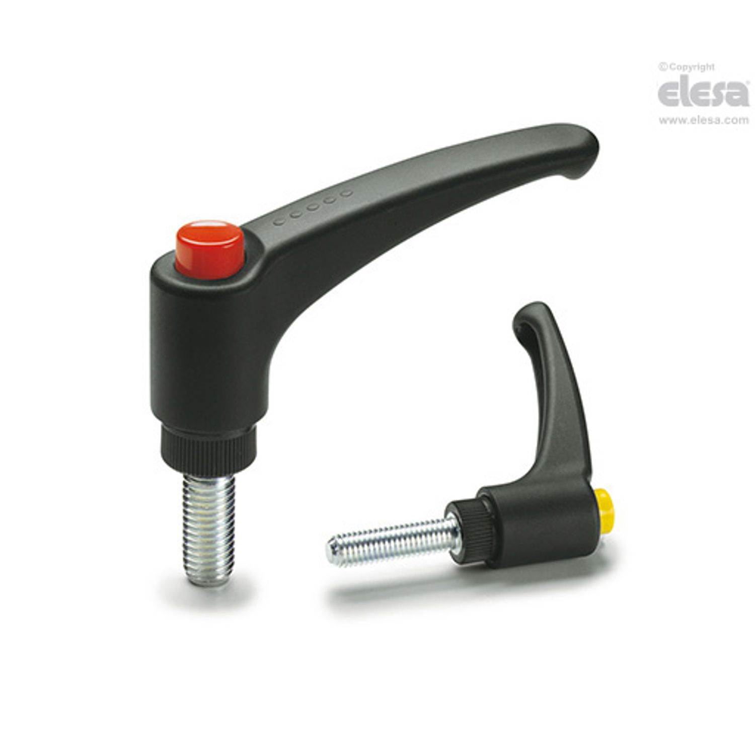 ELESA ERX Adjustable handles Technopolymer Zinc-plated steel threaded stud ERX.4