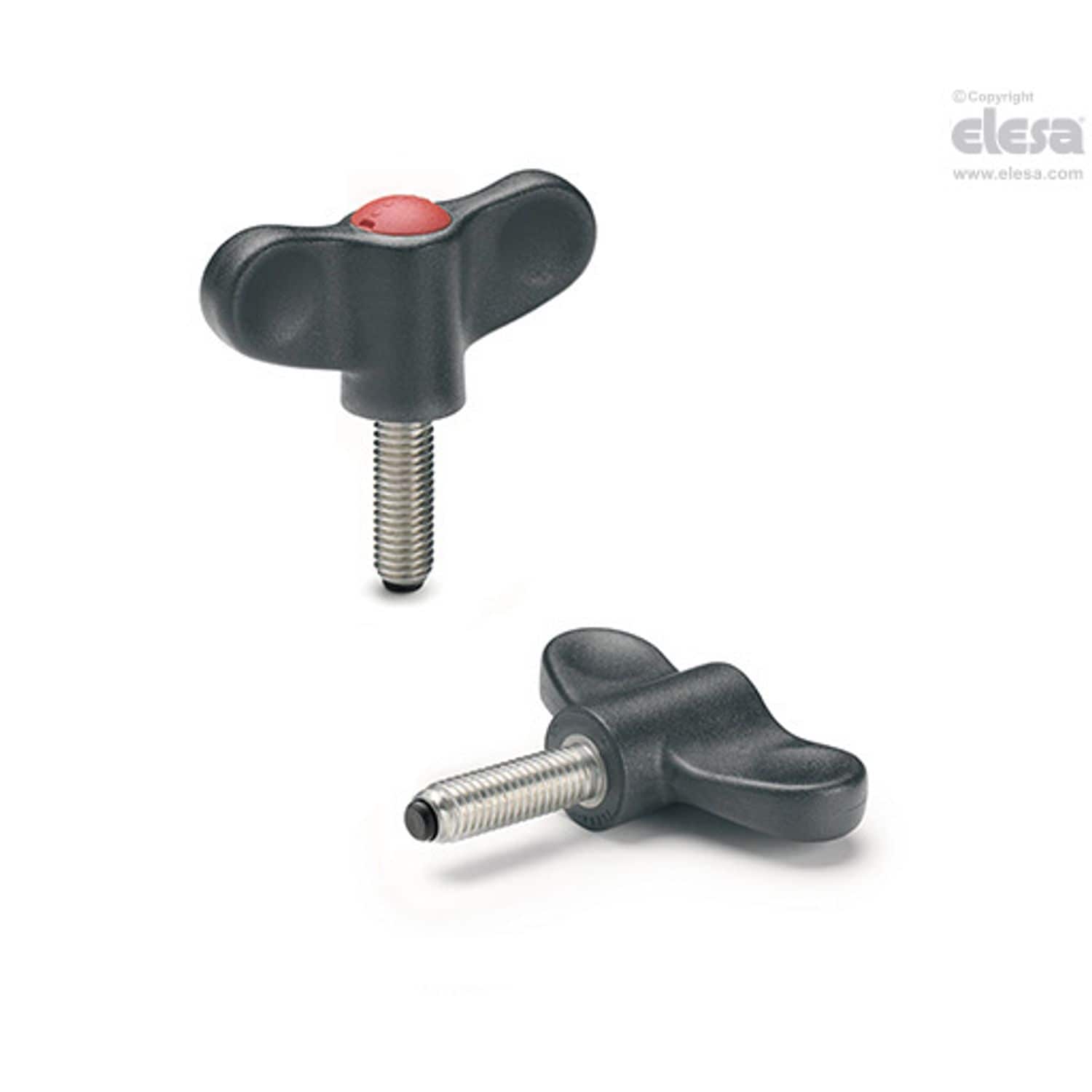 ELESA EWN-SST-p-P Wing nuts Technopolymer pad EWN.48-SST-p-M6x30-PO-C17