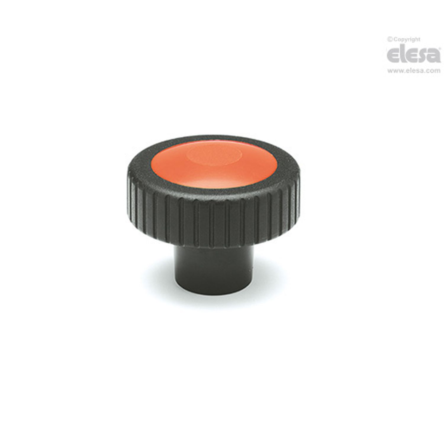 ELESA MCT Fluted knobs Technopolymer assembly with screw MCT.70 EH-14-C2