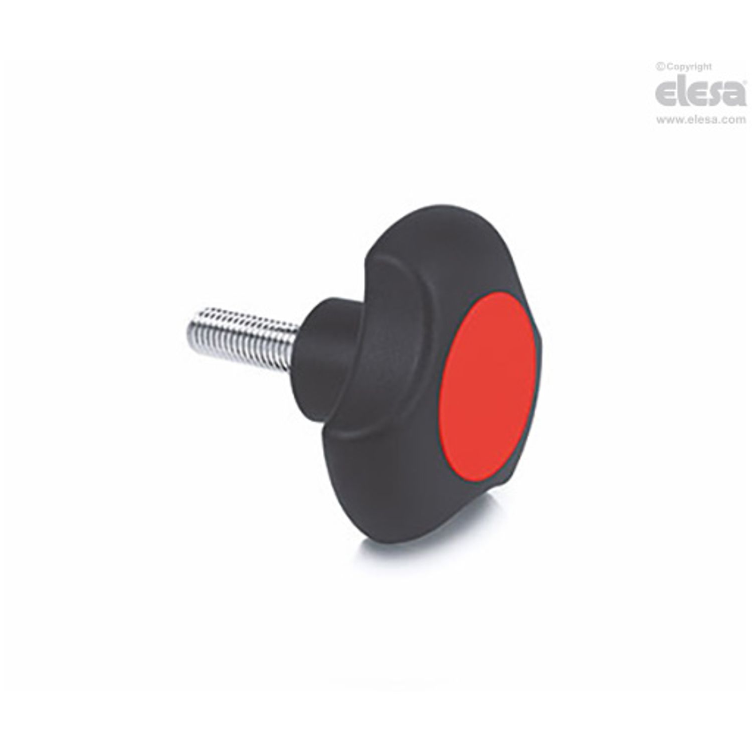 ELESA Lobe knob-VTT.32-C-p-M8x25-C6 Red