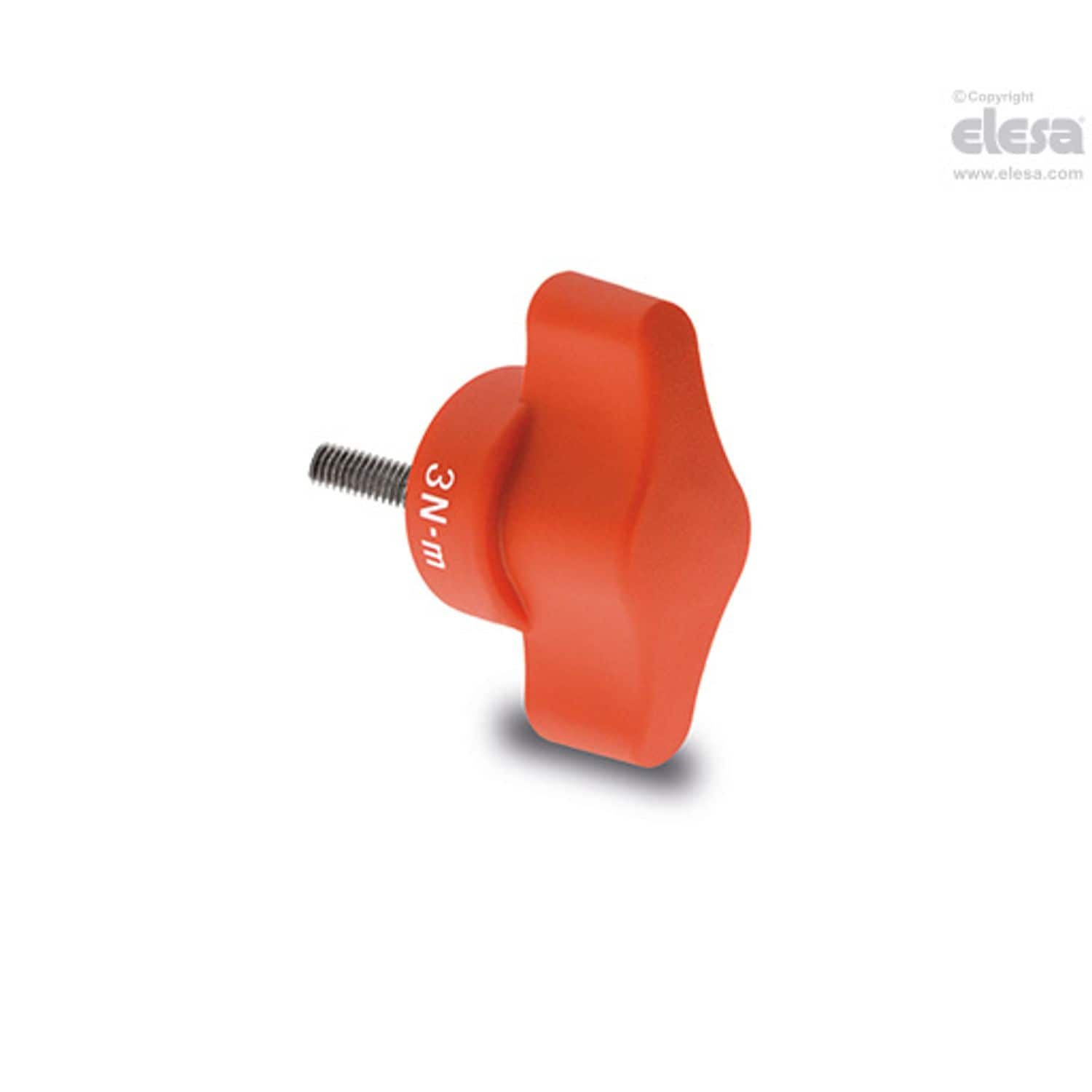 ELESA Torque limiting wing knob-CTD.48 p-M6x16-3-C2 Orange