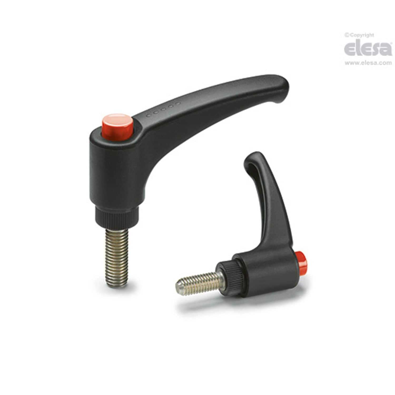 ELESA ERX Adjustable handles Technopolymer Stainless steel threaded stud ERX.63