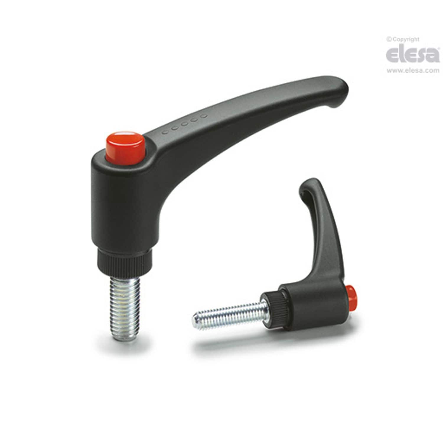 ELESA ERX Adjustable handles Technopolymer Zinc-plated steel threaded stud ERX.7