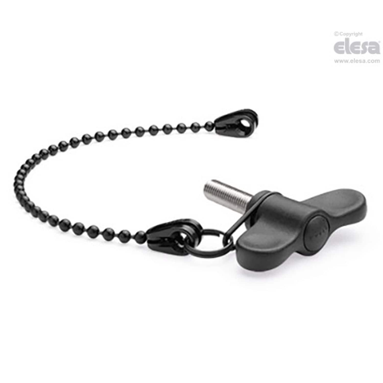 ELESA EWN-LP Wing nuts with retaining chain technopolymer Stainless steel thread
