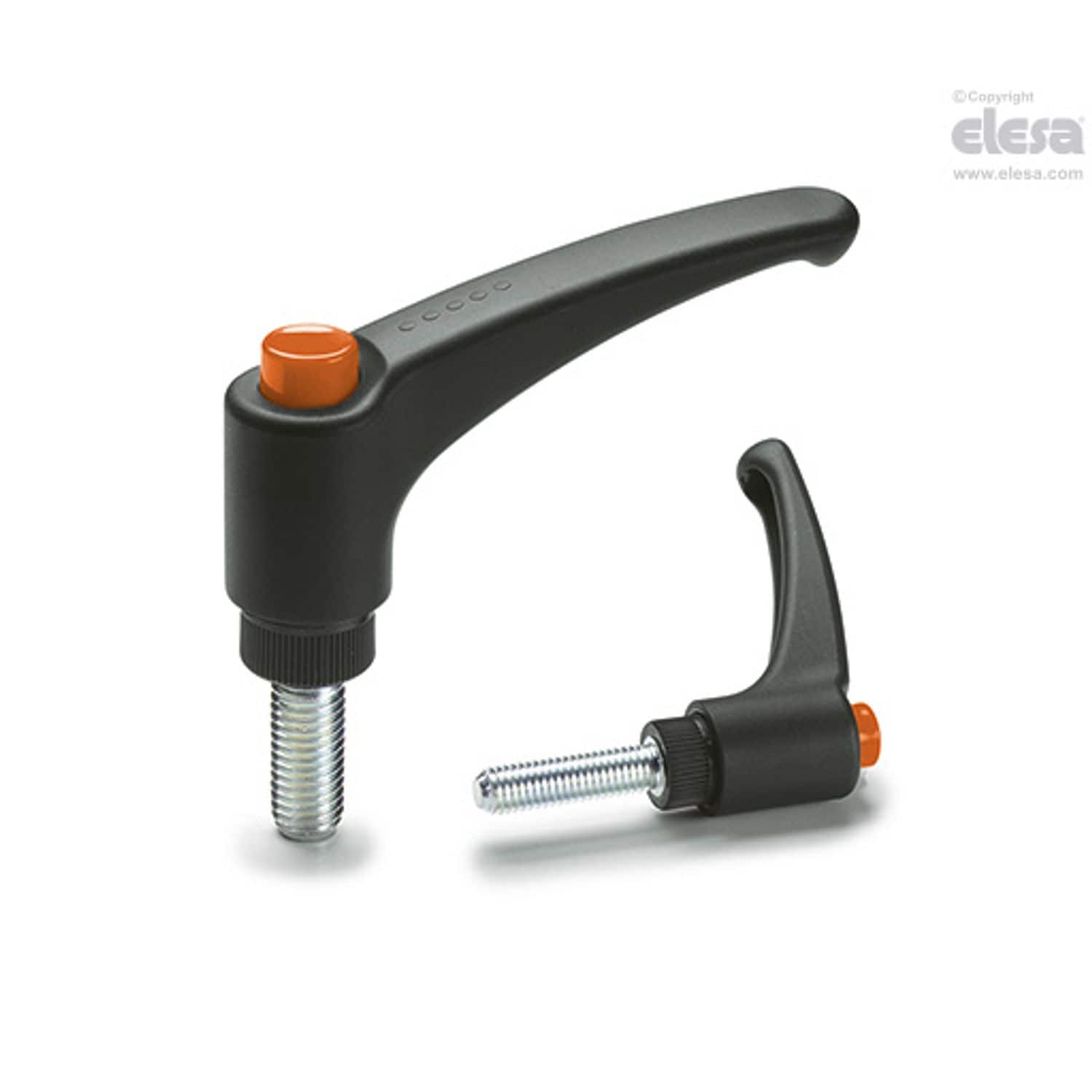 ELESA ERX Adjustable handles Technopolymer Zinc-plated steel threaded stud ERX.9