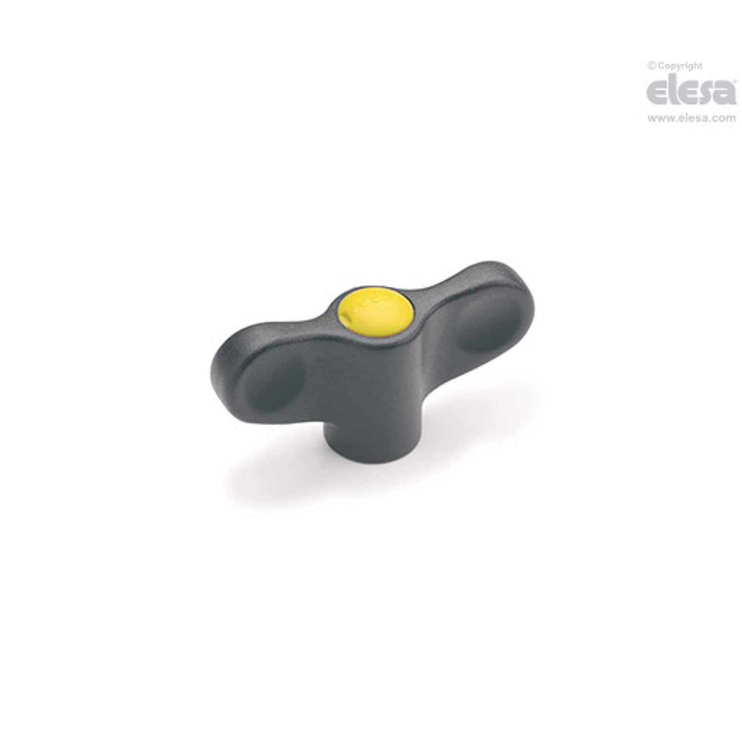 ELESA EWN Wing nuts Technopolymer Brass boss threaded hole with cap EWN.40 B-M5-
