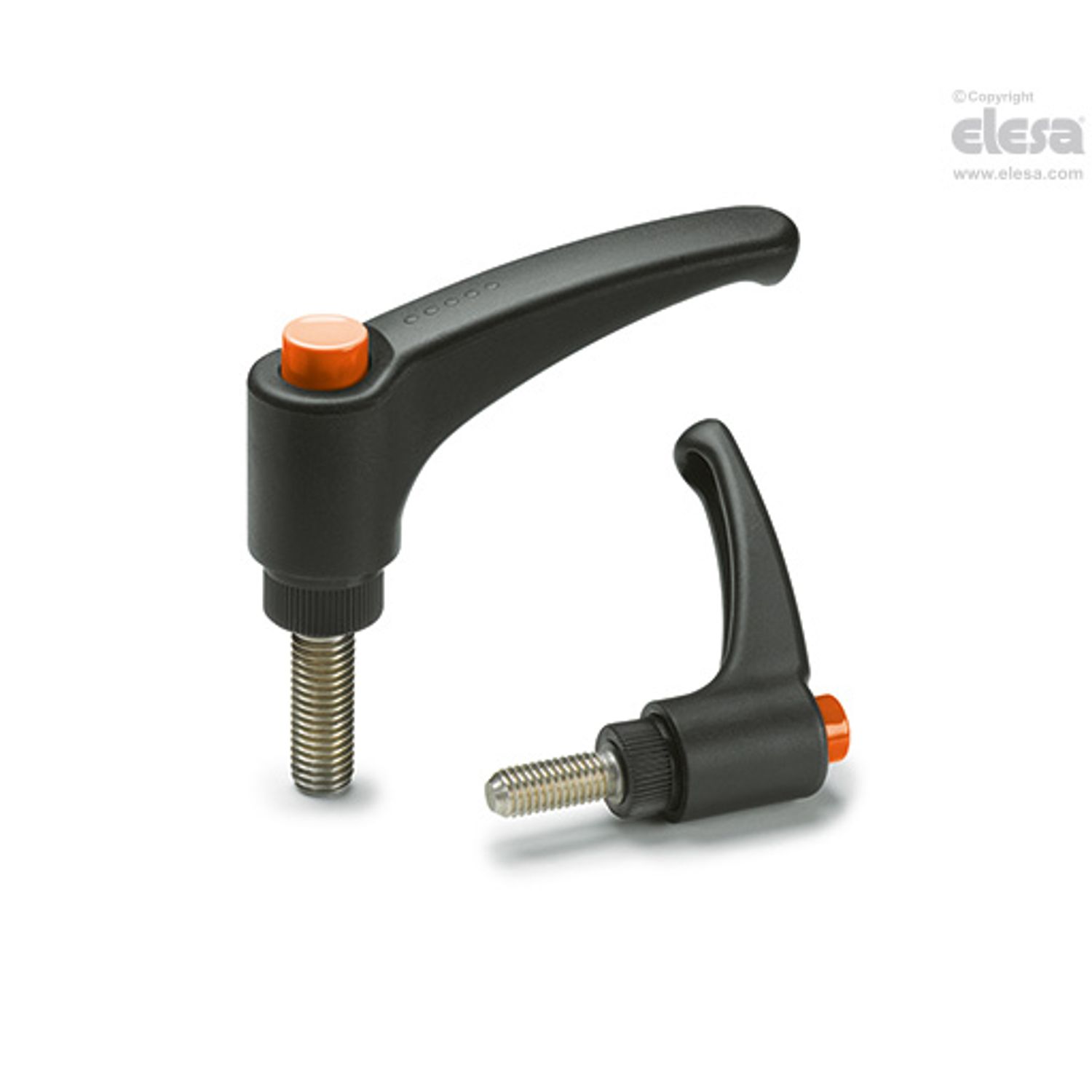 ELESA ERX Adjustable handles Technopolymer Stainless steel threaded stud ERX.95