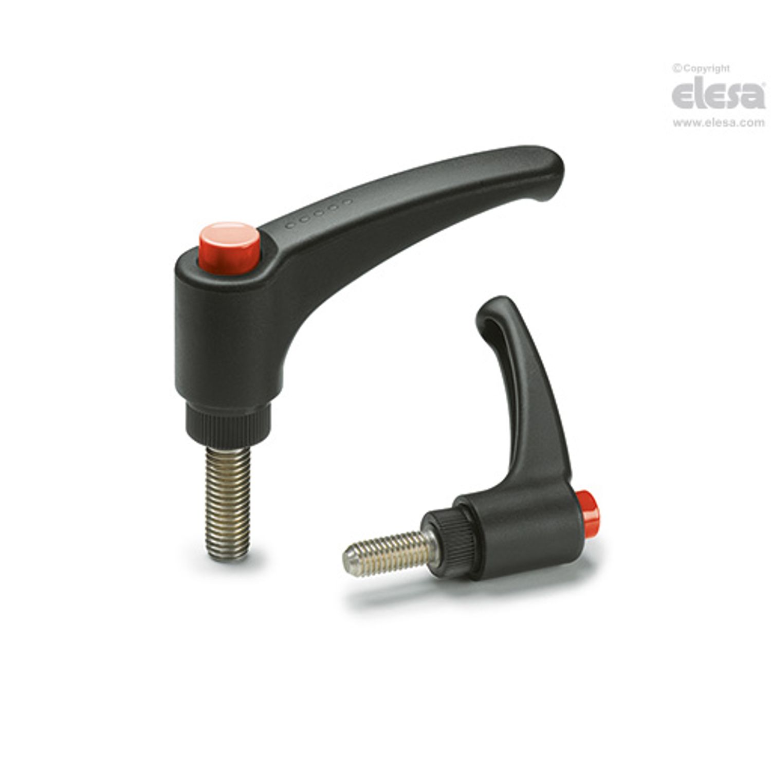 ELESA ERX Adjustable handles Technopolymer Stainless steel threaded stud ERX.108
