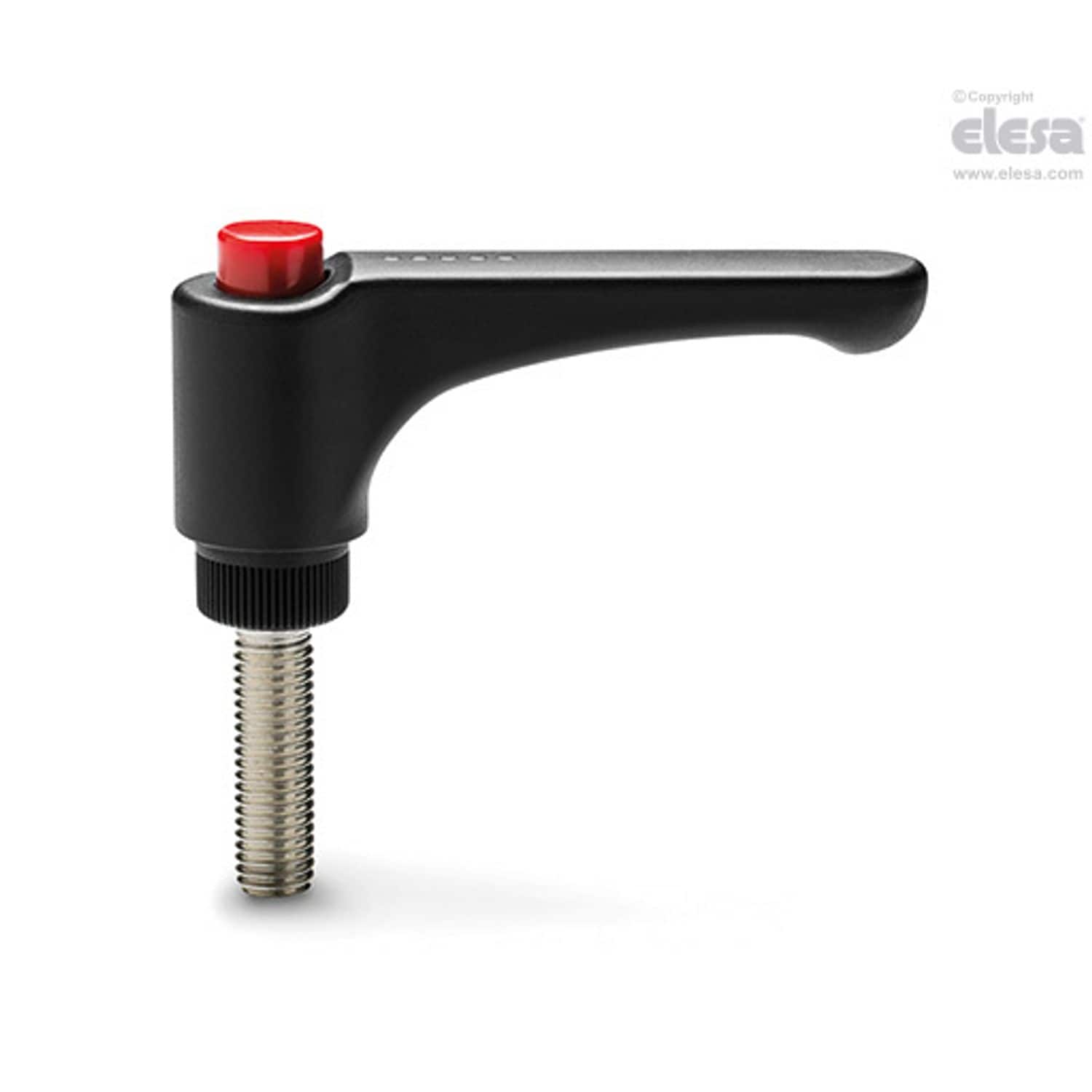 ELESA ERW Adjustable handles Flat lever technopolymer Stainless steel threaded s