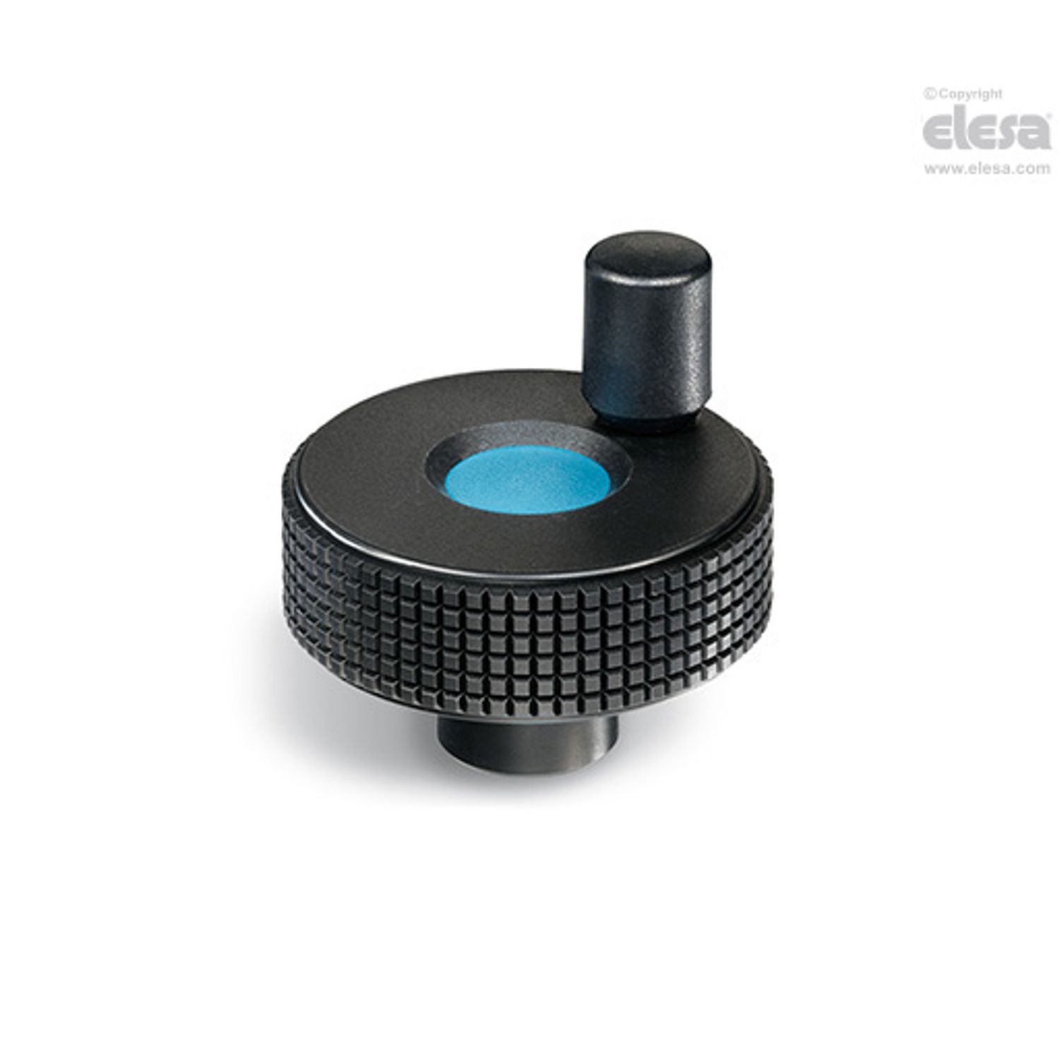 ELESA MBT+I Knurled control knobs with revolving handle technopolymer MBT.70+I B