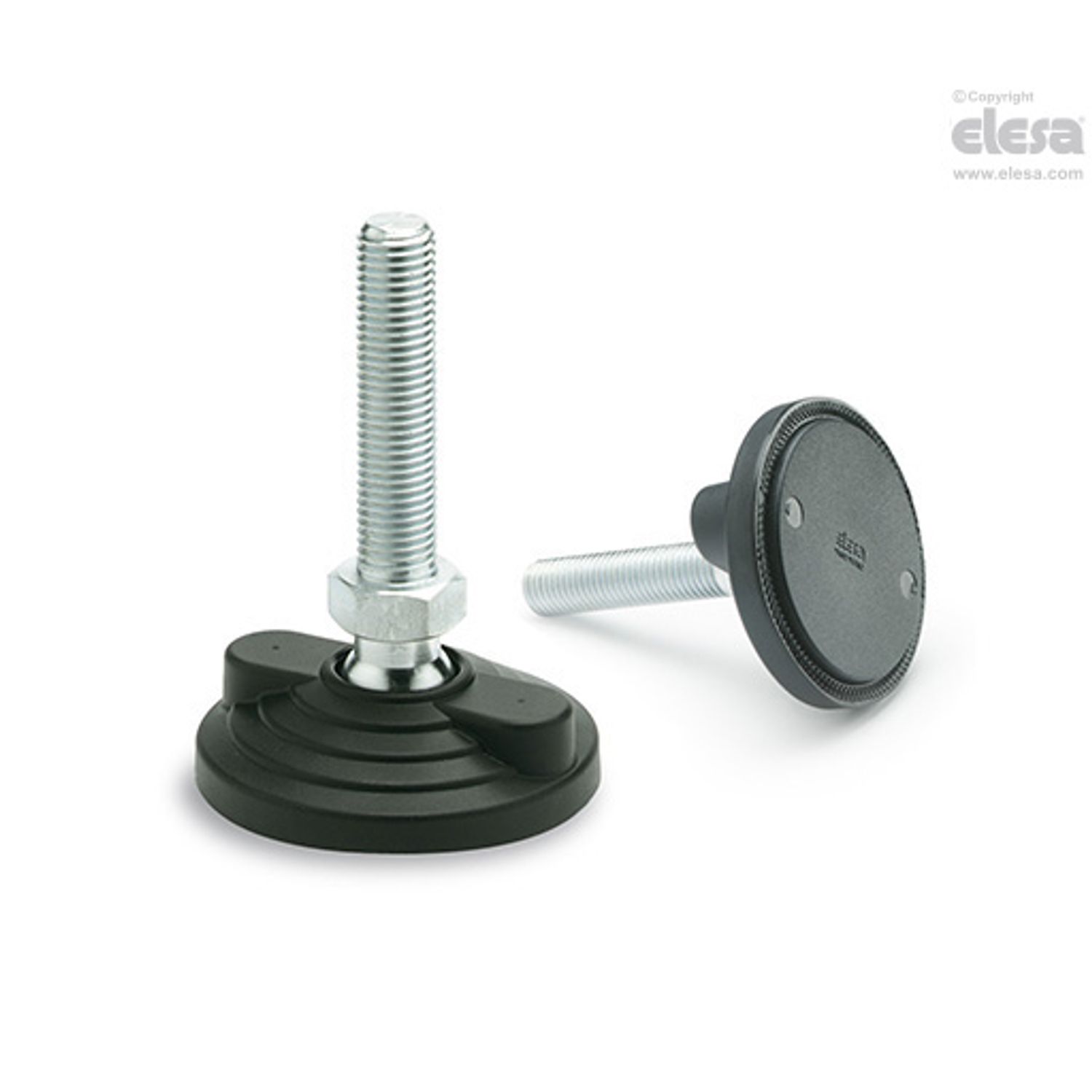ELESA Levelling feet, ground mounting-LV.F-125-24-M16x58