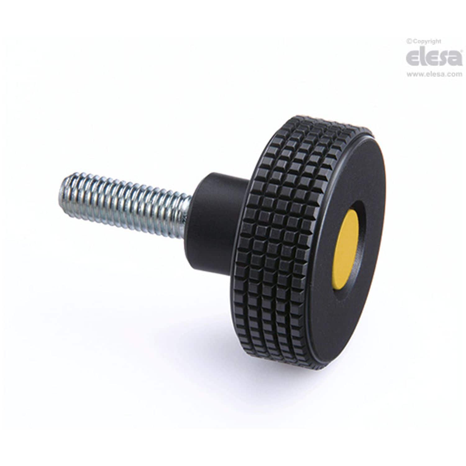 ELESA MBT Diamond cut knurled knobs Technopolymer Zinc-plated steel threaded stu