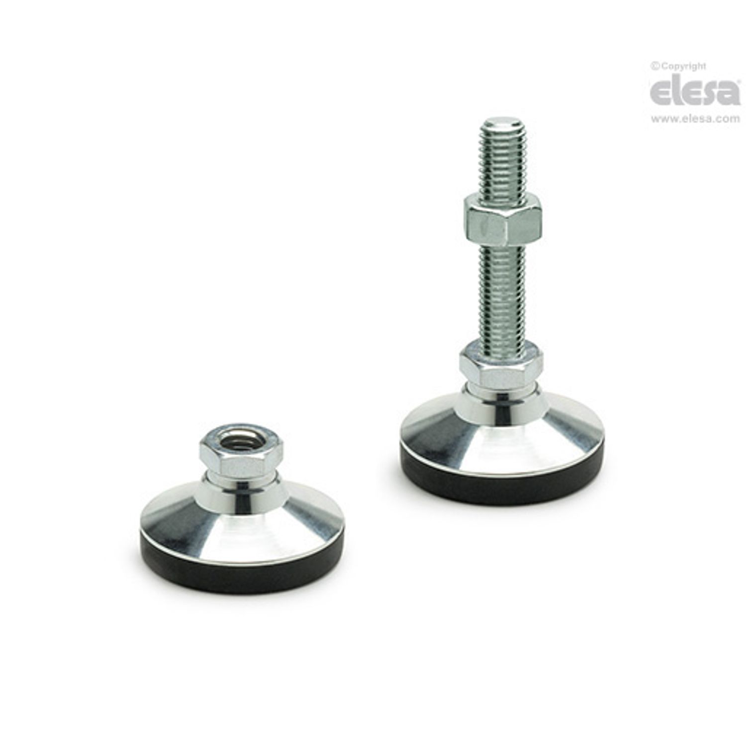 ELESA LMTR Levelling feet Steel or stainless steel base and stem LM.25 M6x50-TR