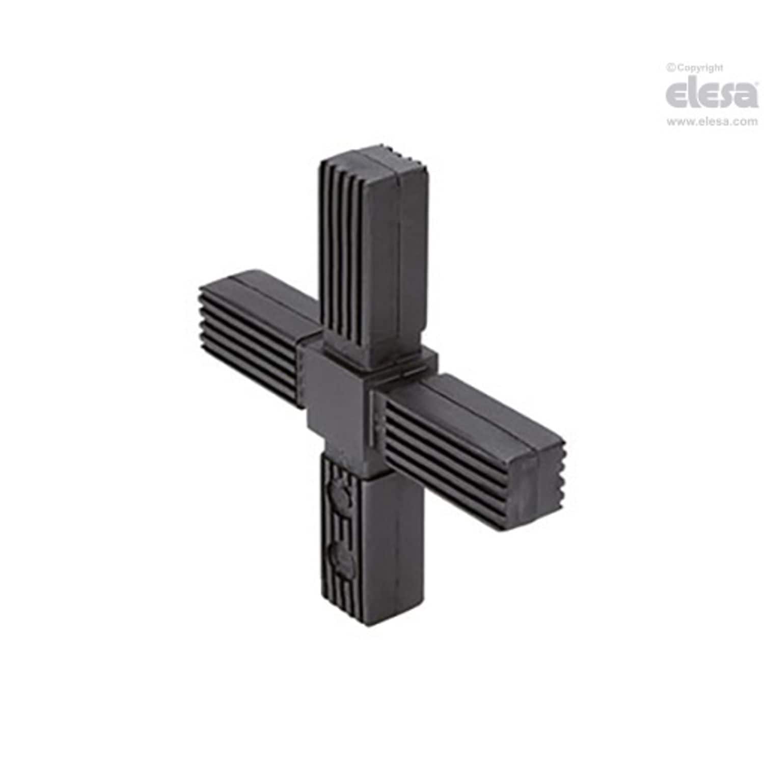 ELESA STC Square Tube Connectors Technopolymer and Steel Bidimensional Four-way