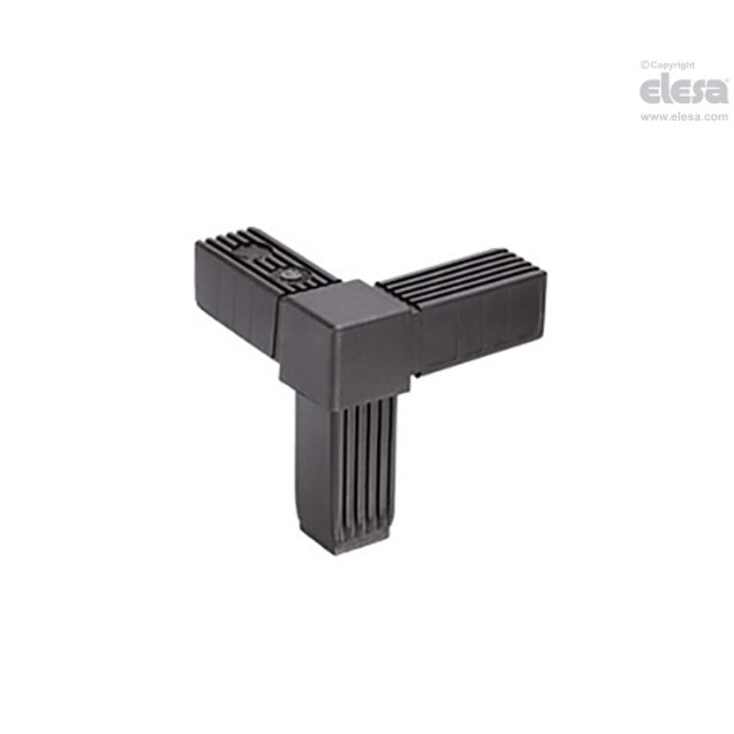 ELESA STC Square Tube Connectors Technopolymer Tridimensional Three-Way Connecto