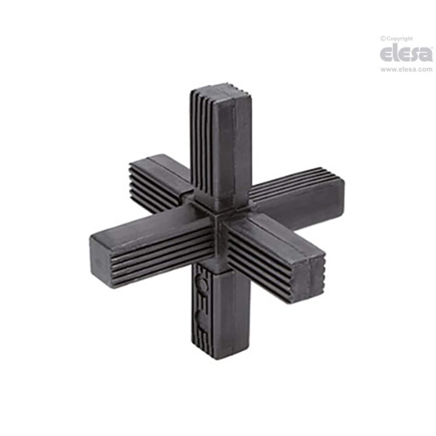 ELESA STC Square Tube Connectors Technopolymer and Steel Tridimensional Six-way