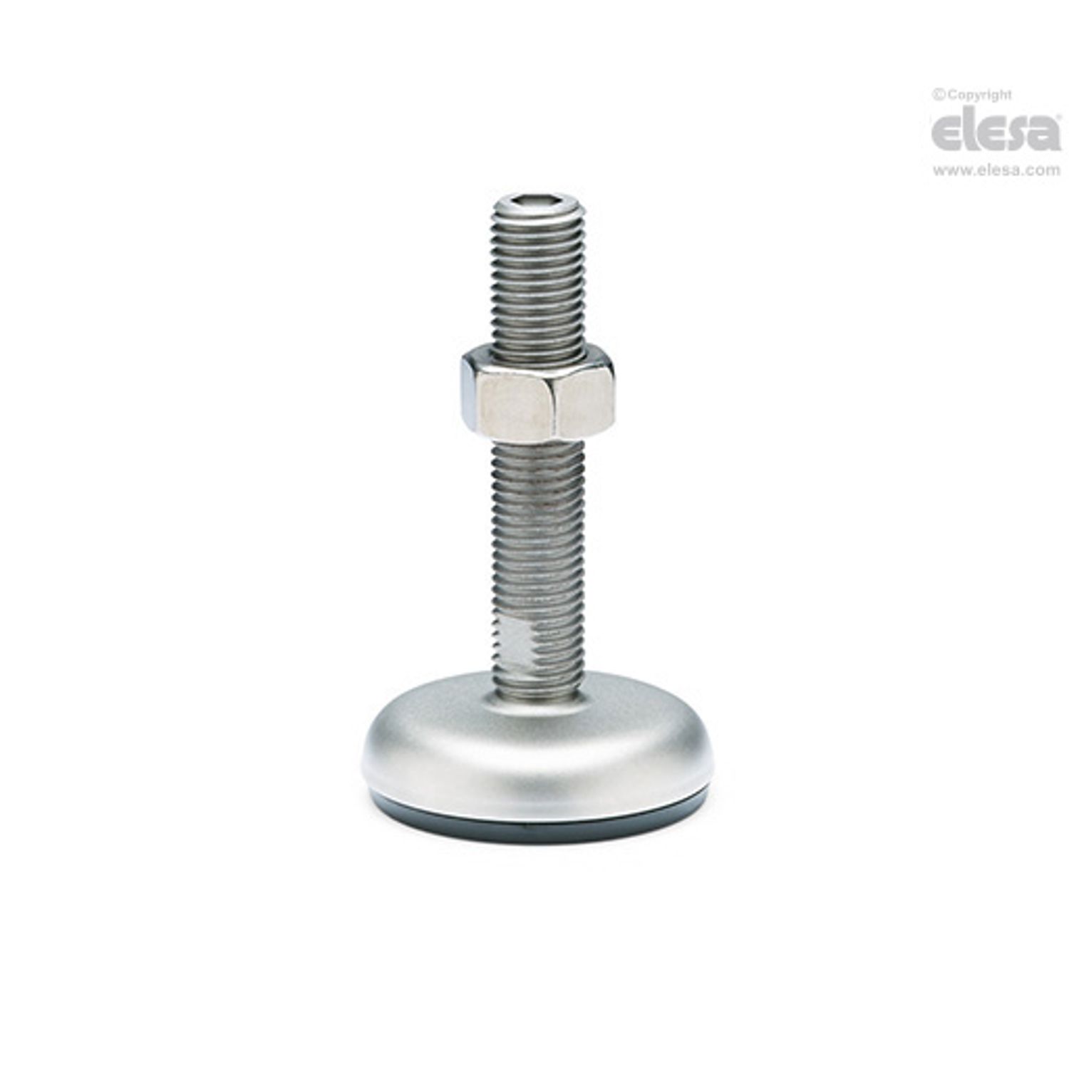ELESA LMR Levelling feet Steel or stainless steel base and stem Threaded stem LMR-50-AS-M10x60