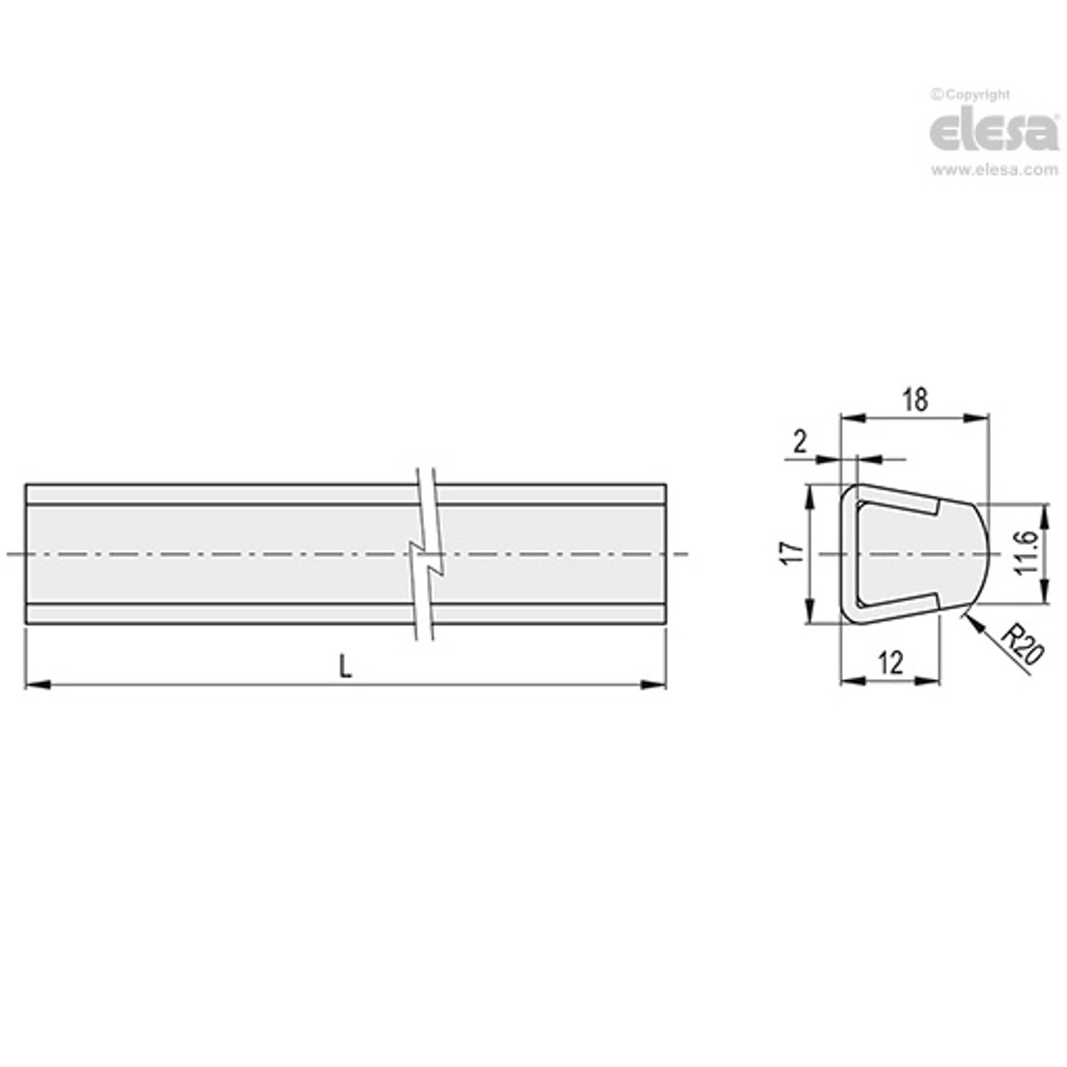 ELESA Linear Guide RAIL-GLR-12-3000 - Picture 2 of 2