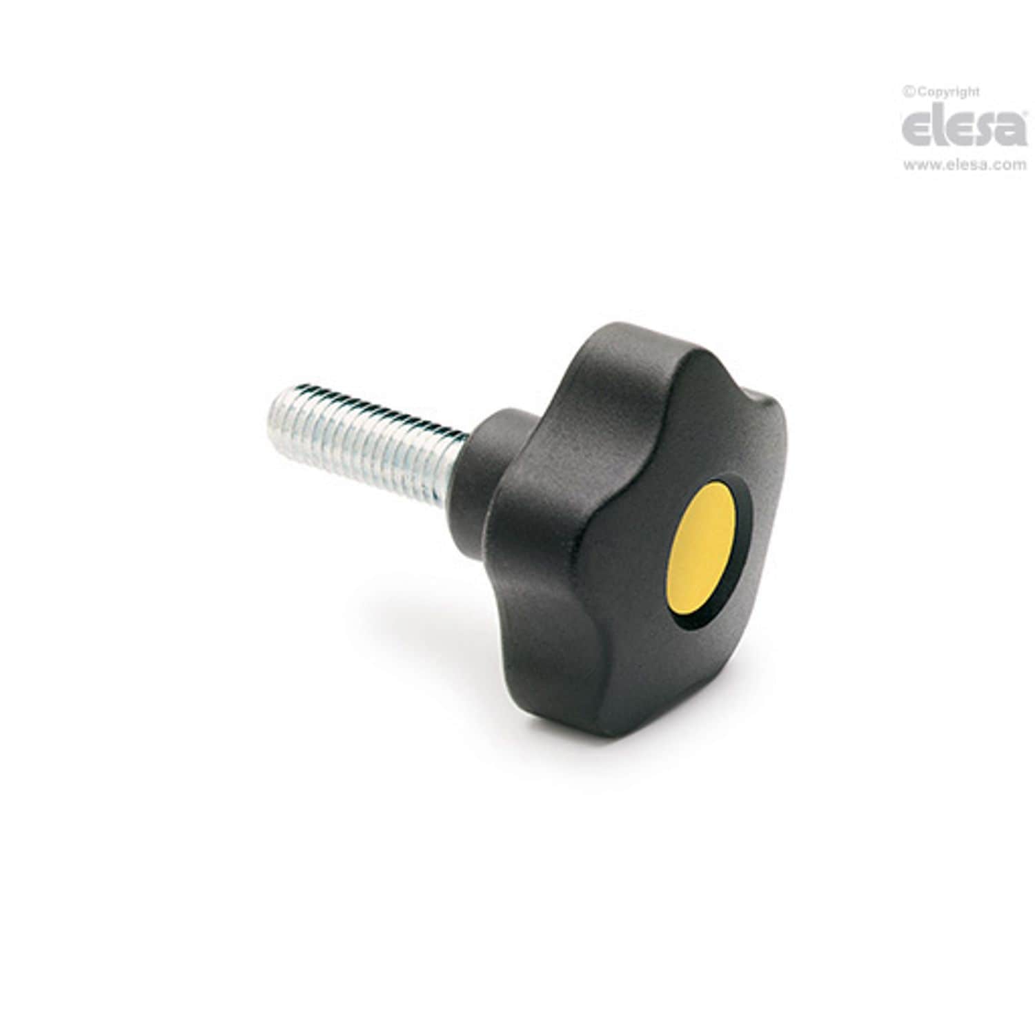ELESA VCT Lobe knobs Technopolymer Zinc-plated steel threaded stud with cap VCT.