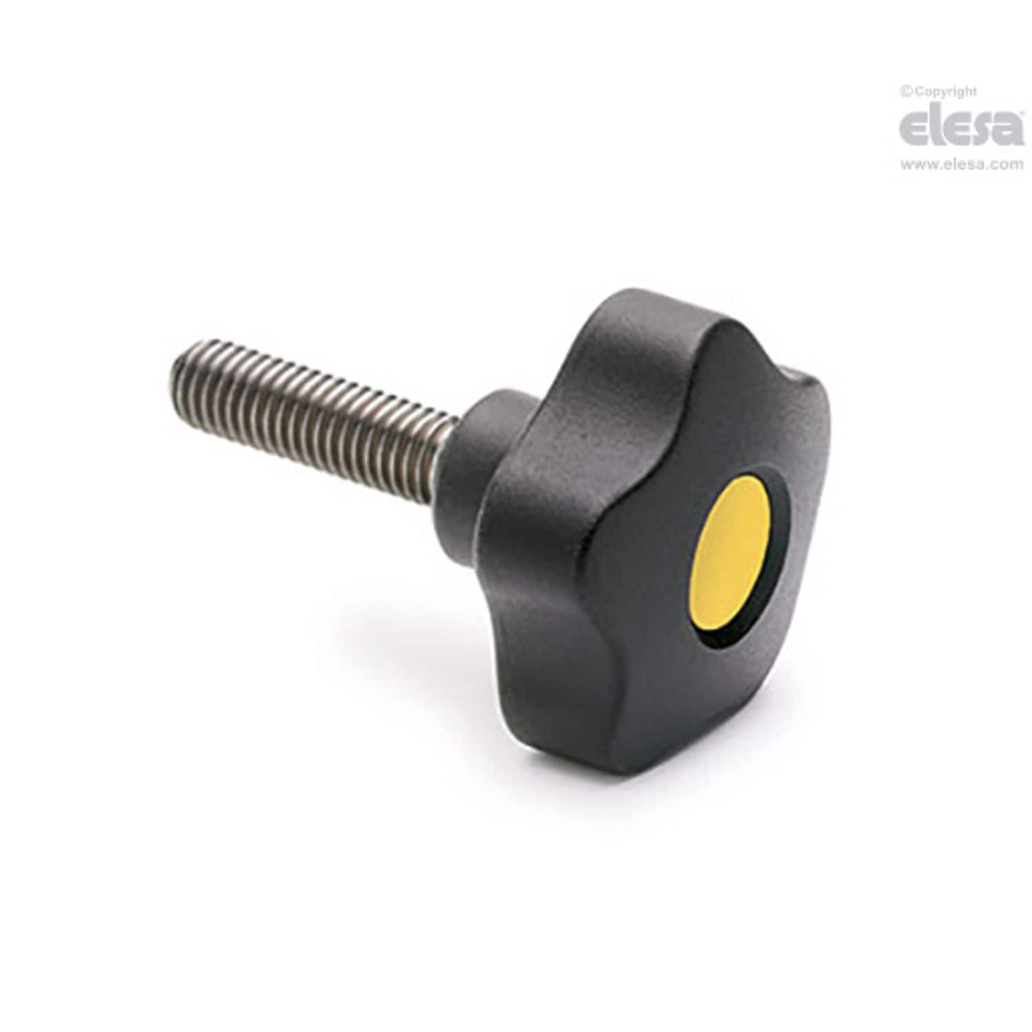 ELESA Lobe knob-VCT.32-SST-p-M6x25-C4 Yellow
