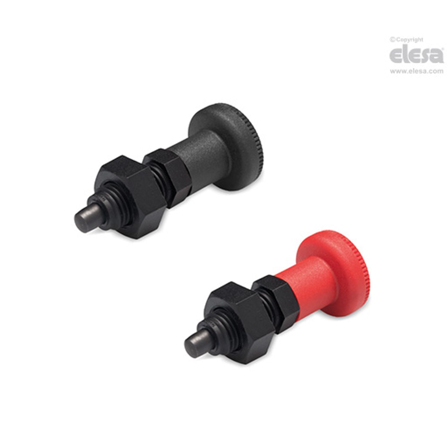 ELESA PMT100 Indexing plungers SUPER-technopolymer body Black-oxide steel plunge