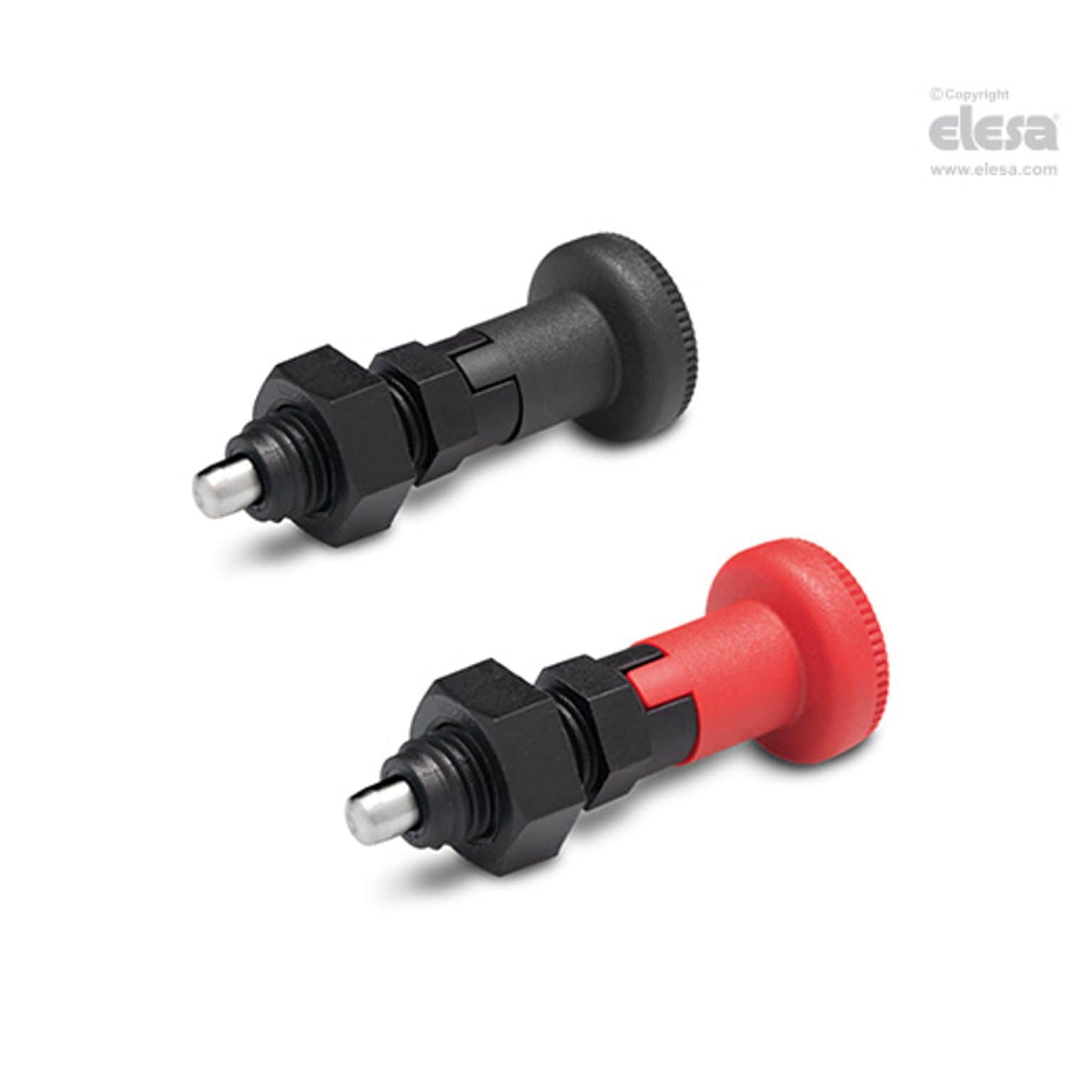ELESA Indexing plunger-PMT.101-SST-5-M10x1-AK-C6 Red