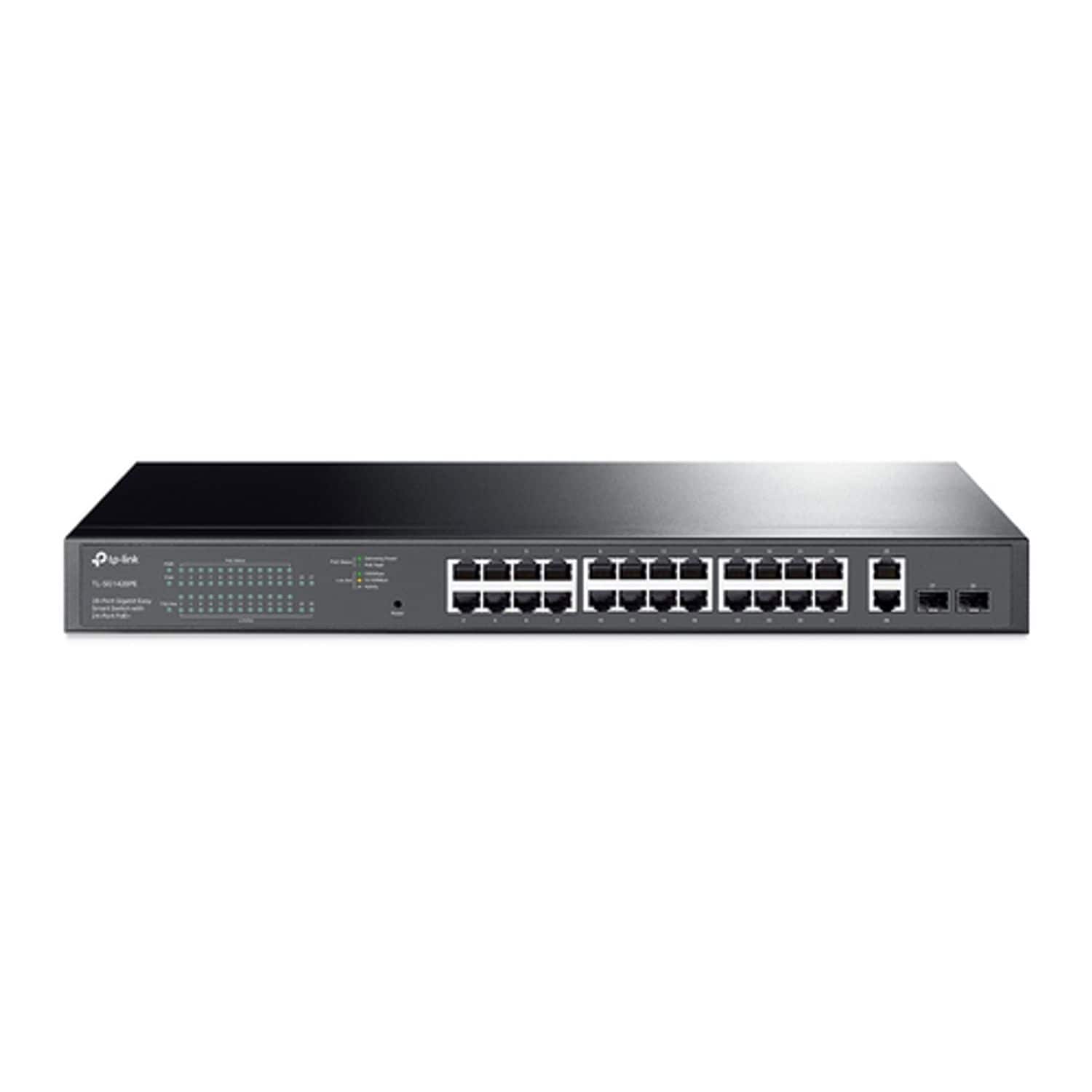 TP-Link 26 x 10/100/1000 Mbps RJ45 Ports, 2 x Gigabit SFP Ports, 2 x PoE+, 440 x