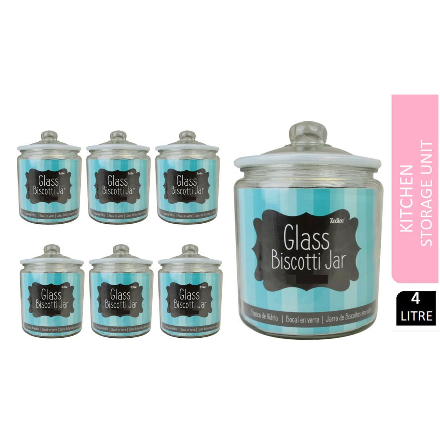 Fixtures LARGE 4L Glass Jar & Airtight lid
