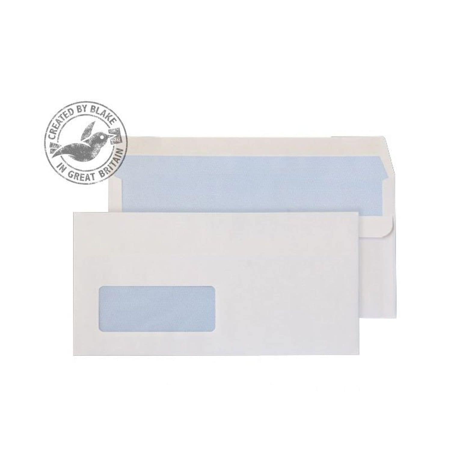 Blake Purely Everyday DL White Windowed Press Seal Envelopes 1000's
