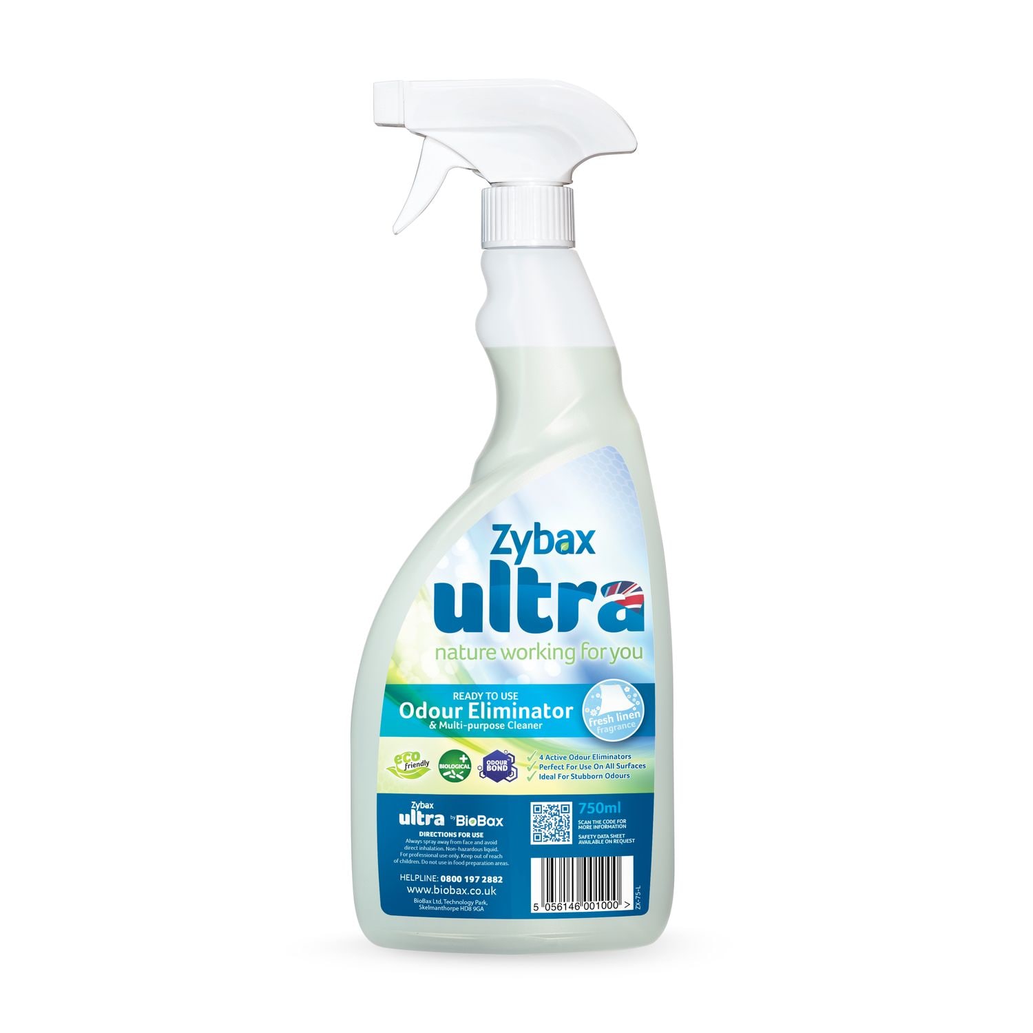 Zybax Ultra Biological Ready to Use Odour Eliminator & Multi-Purpose Fresh Linen