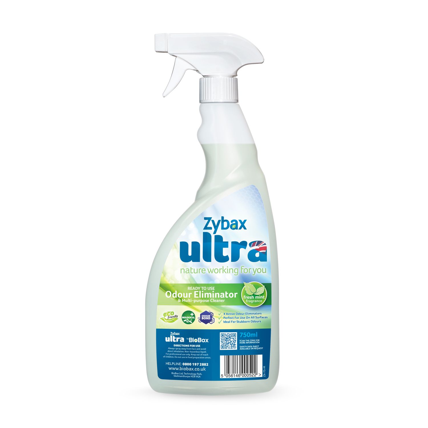 Zybax Ultra Biological Ready to Use Odour Eliminator & Multi-Purpose Fresh Mint