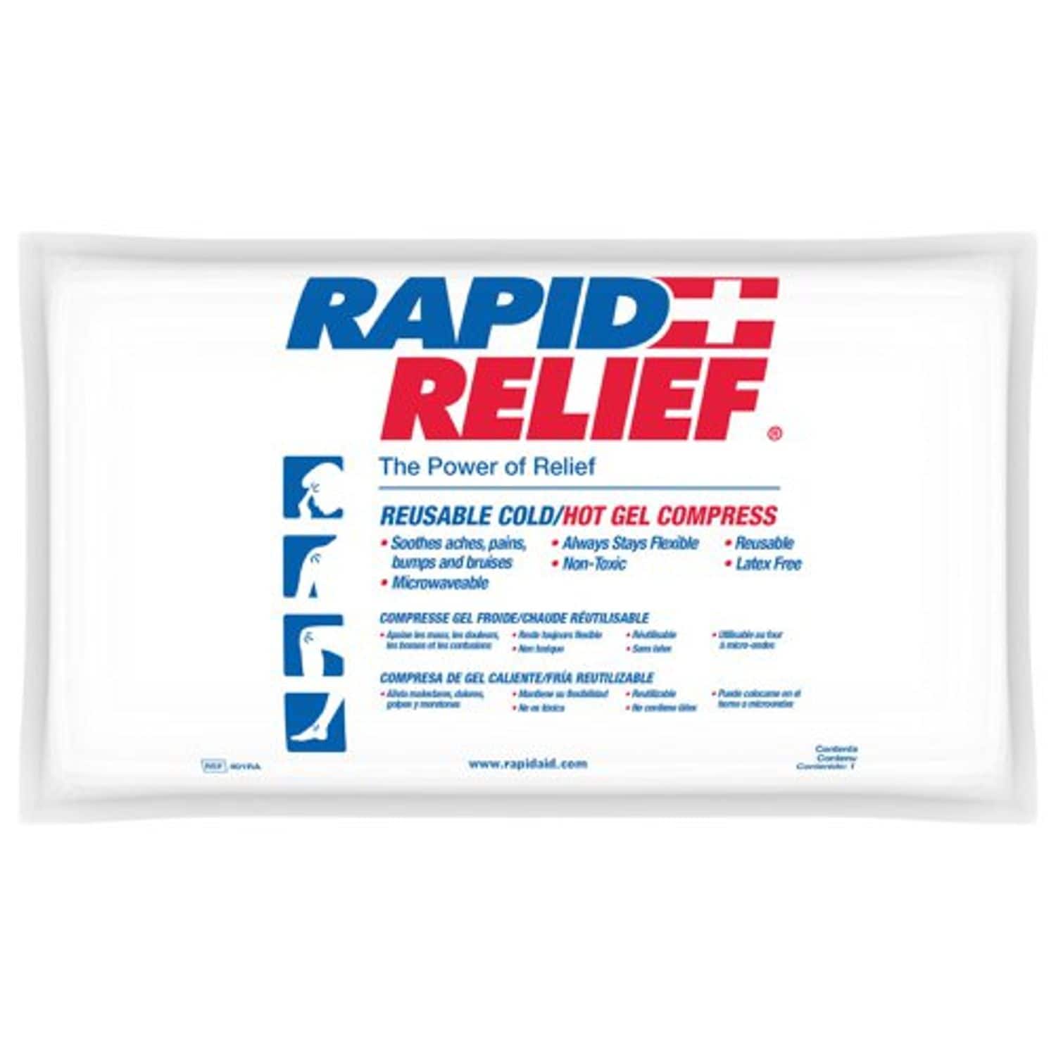Rapid Relief Deluxe Hot/cold Gel Compress -C/W Contour Gel 11inX 10in
