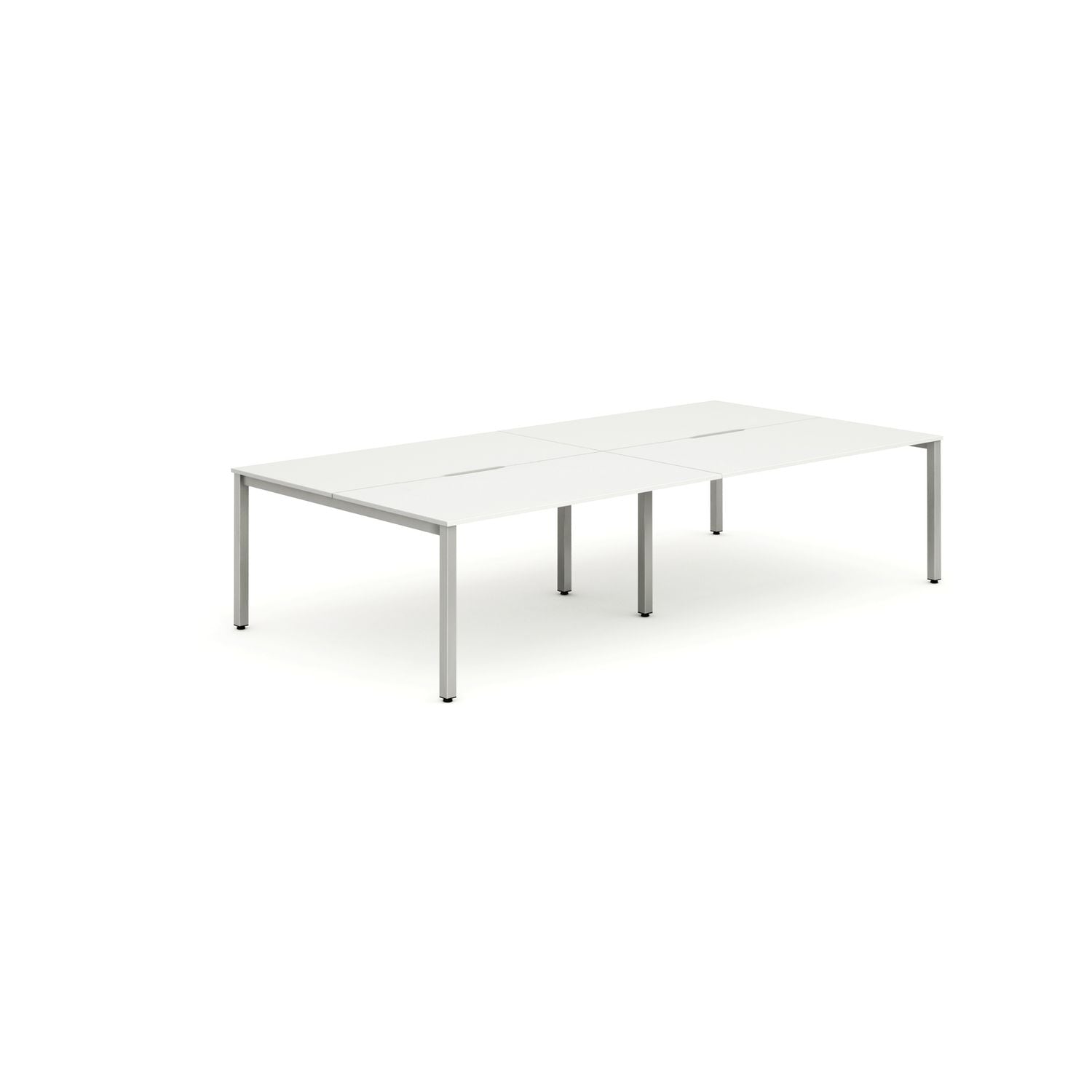 Evolve Plus 1200mm Back to Back 4 Person Desk White Top Silver Frame BE256