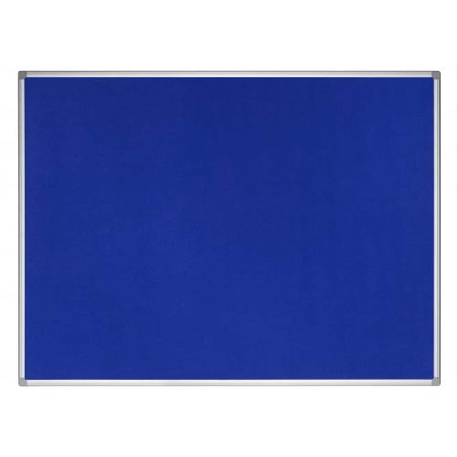 Bi-Office Earth-It Blue Felt Noticeboard Aluminium Frame 1200x900mm