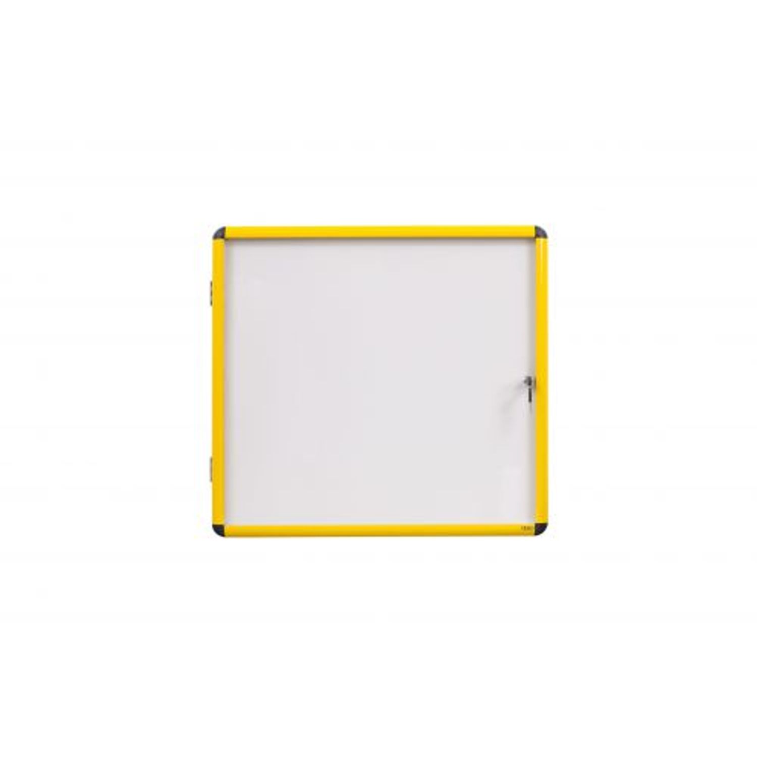 Bi-Office Ultrabite Magnetic Lockable Whiteboard Display Case Yellow Aluminium F
