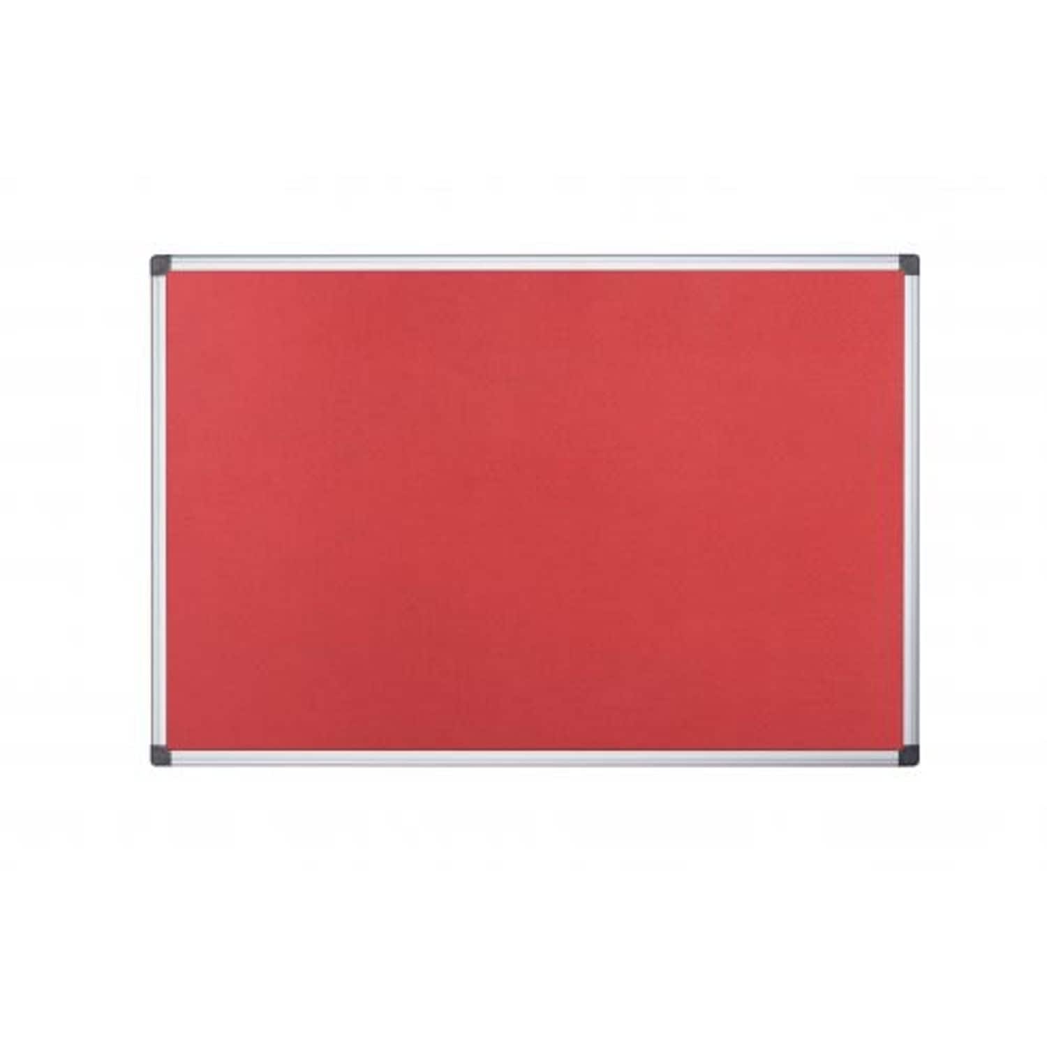 Bi-Office Maya Red Felt Noticeboard Aluminium Frame 1800x1200mm