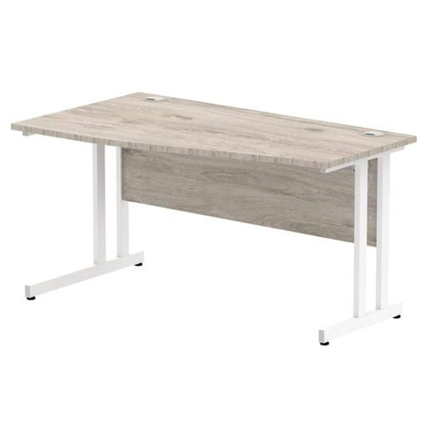 Impulse 1400 x 600mm Straight Desk Grey Oak Top Panel End Leg I003088