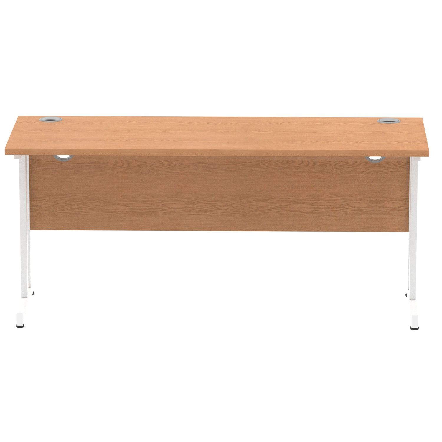 Impulse 1600 x 600mm Straight Desk Oak Top White Cantilever Leg MI002655