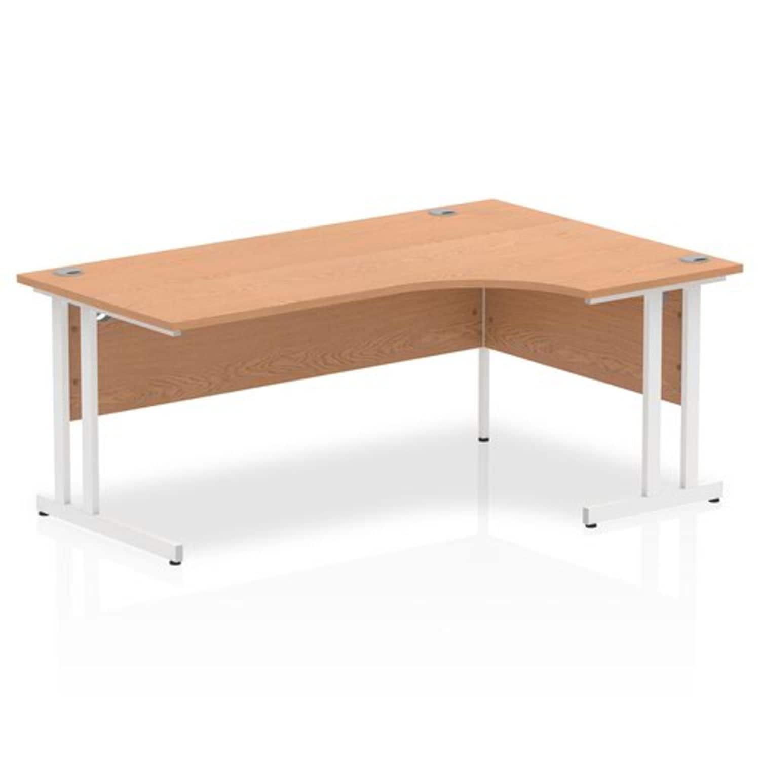 Impulse 1800mm Right Crescent Desk Oak Top White Cantilever Leg I002847