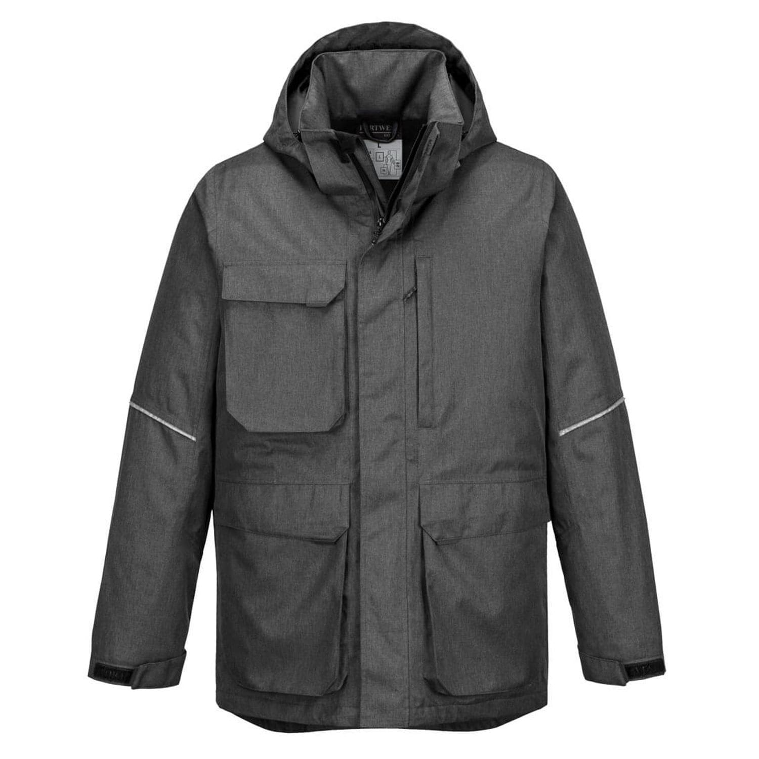 Portwest KX3 Winter Parka Jacket, Grey Marl, Medium, Regular
