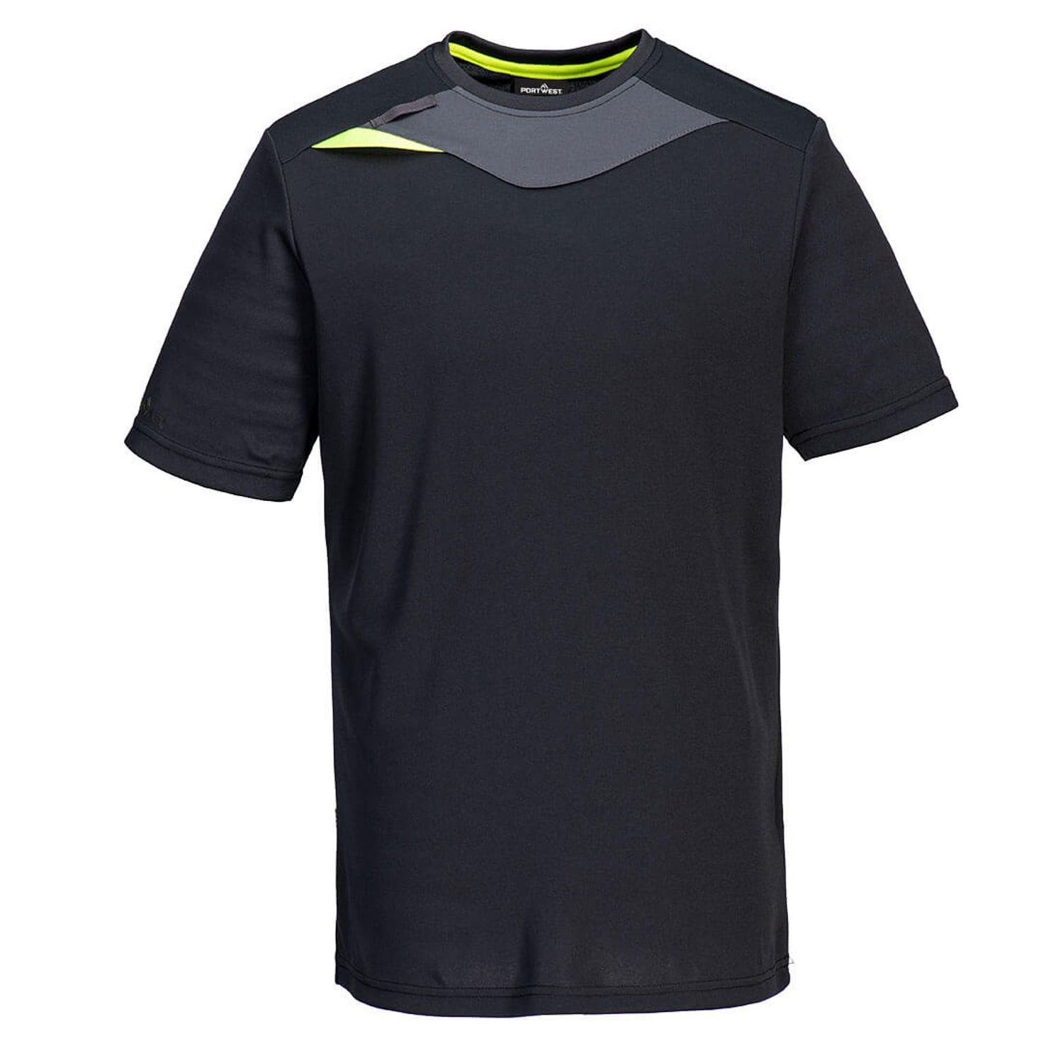 Portwest DX4 T-Shirt Short Sleeve, Black, Small, Regular