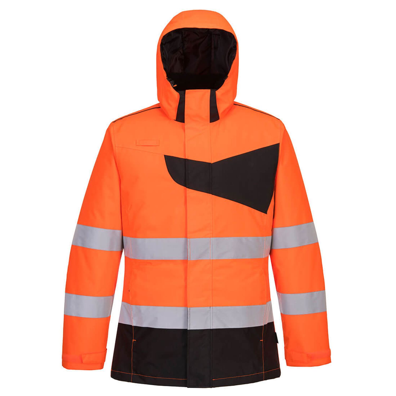 Portwest PW2 Hi-Vis Winter Jacket, Orange/Black, Small, Regular