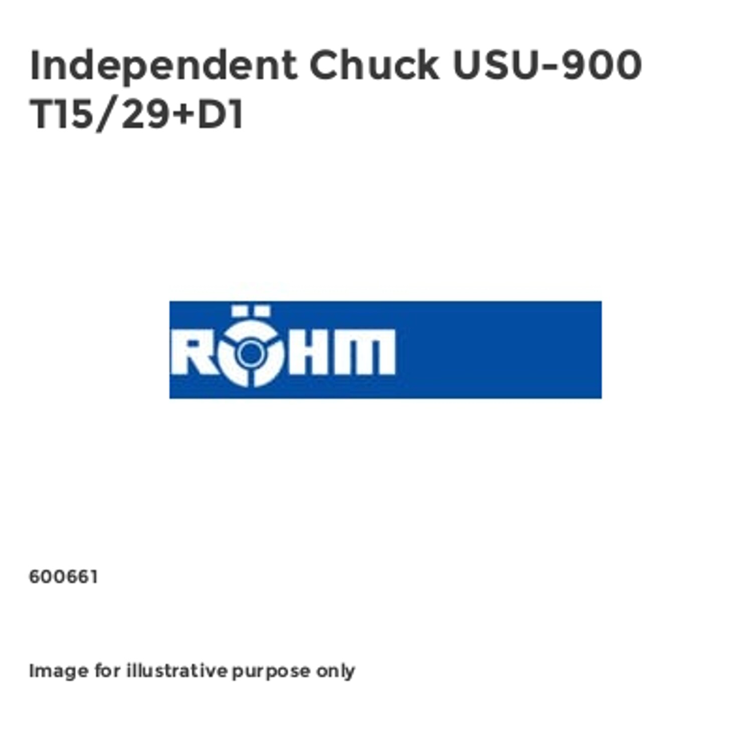 Rohm Independent Chuck USU-900 T15/29+D1
