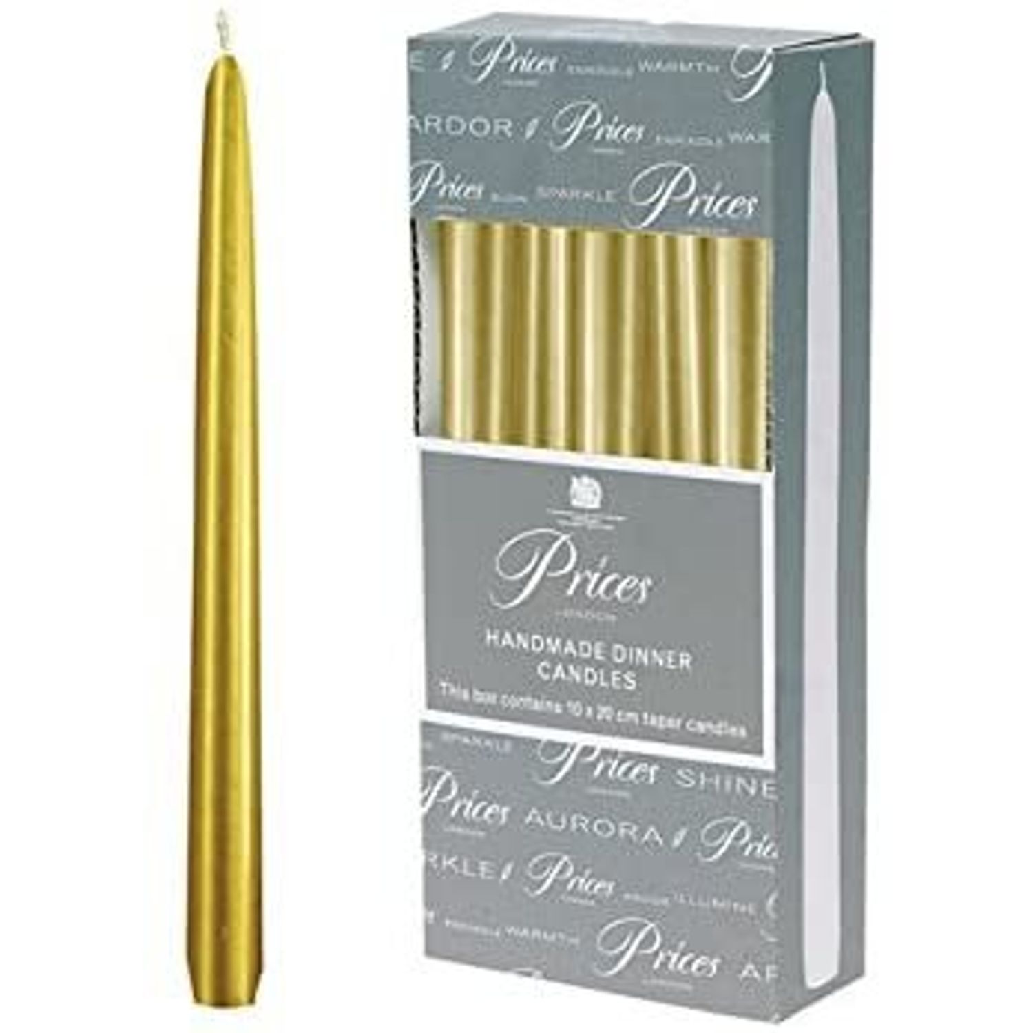 Price's Candles 10 Venetian Wrapped Gold Candles 10's
