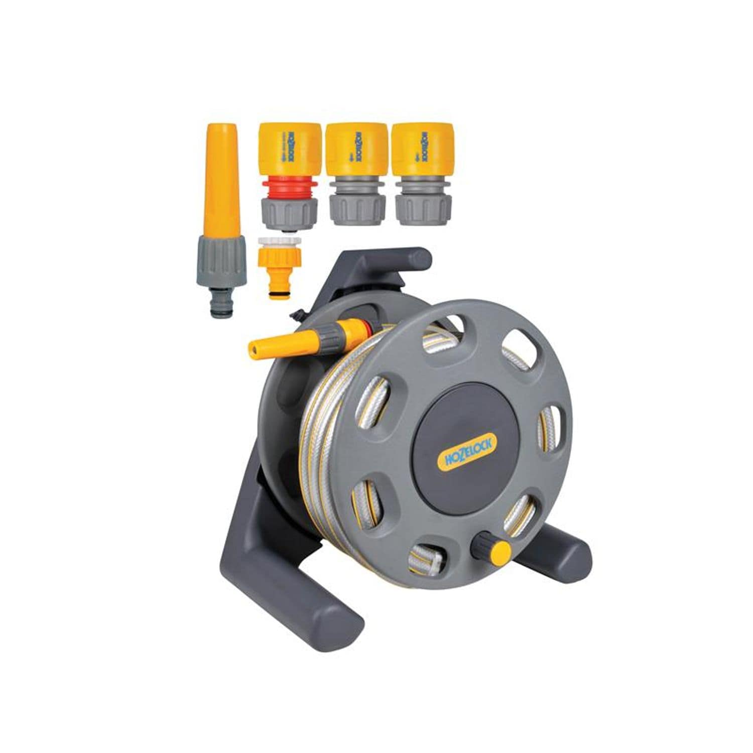 Hozelock 2412 30m Freestanding Compact Hose Reel + 25m of 12.5mm Hose HOZ2412