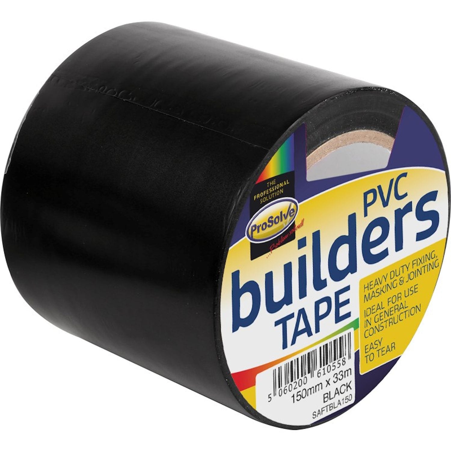 ProSolve PVC Builders Tape 150mm Black