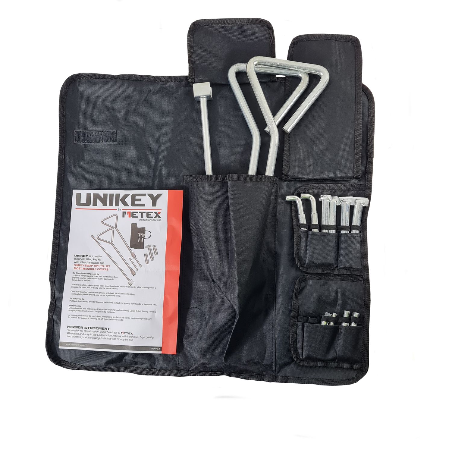 ProSolve Universal manhole Cover Lifting Key Kit C/W Case