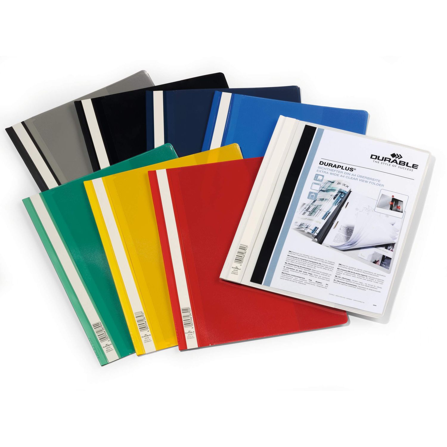 Durable Duraplus Project Folder Document Report File, 25 Pack, A4+ Assorted